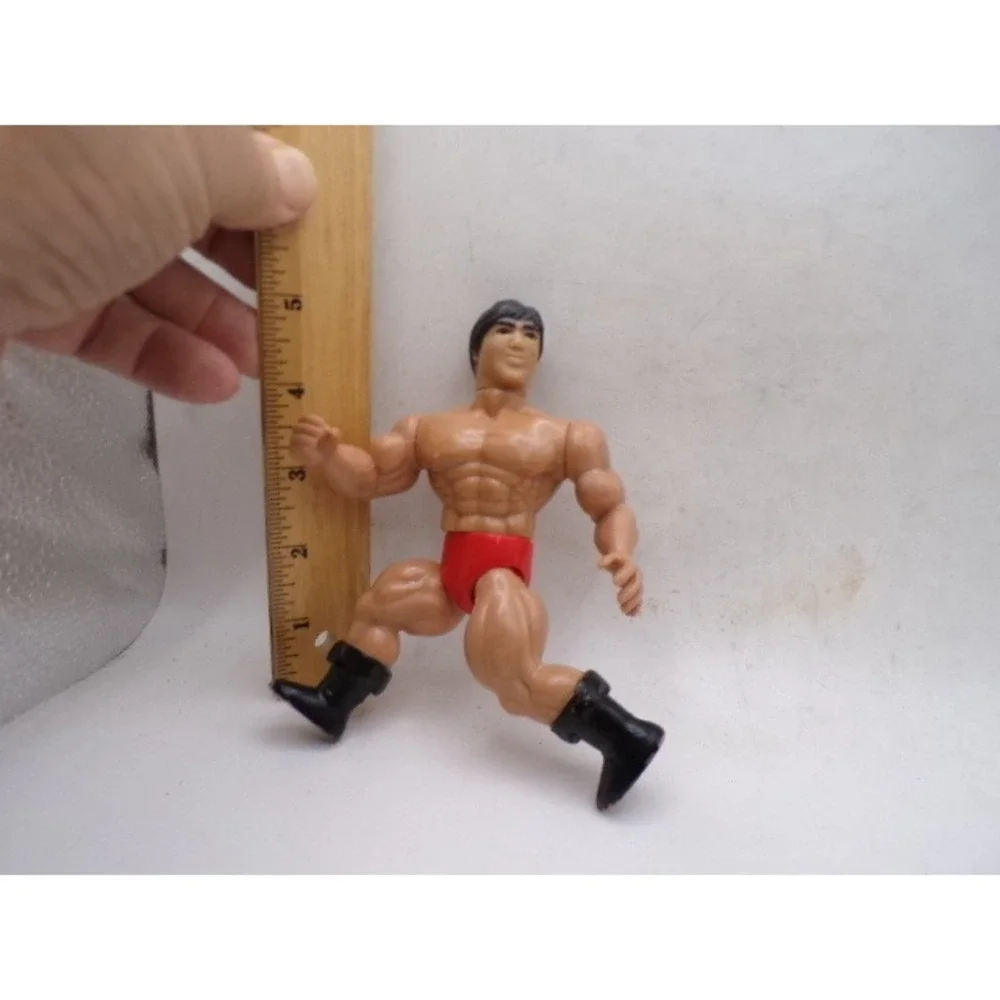 Vintage 1985 Remco Rick Martel Wrestler Action Figure Red Trunks Black Boots